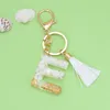 26 Styles English Alphabet Letter Keychain Party Plastic Tassel Key Ring Bag Charm for Handbags Women Gift