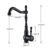 Black Bronze Kitchen Faucets Cold Kitchen Mixer Tap Single Handle Mixer Tap 360 Rotation Kitchen Water Crane Tap 220504