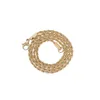 الهيب هوب 18 كيلو الذهب مطلي بالفولاذ المقاوم للصدأ 3 مم سلسلة حبل ملتوية القلادة للنساء للقلادة للرجال الهيبوب