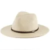 Pappersstråhattar 8 cm breda brim sommarstrand Sun Hat män vikbara fedoras hatt chapeau femme casquette