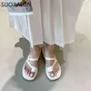 SUOJIALUN 2021 Sommer Frauen Slipper Offene spitze Flache Ferse Casual Outdoor Strand Rutschen Hohe Qualität Damen Flip-Flops Sandale Schuhe 220627