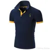 QNPQYX nouvelle broderie coton polos pour hommes décontracté couleur unie Slim Fit hommes Polos nouvelle été marque de mode hommes vêtements