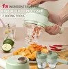 4 In 1 Handheld Electric Vegetable Cutter Tools Set Durable Chili Vegetable Crusher Kitchen Tool USB Charging Ginger Masher Machine HH22-254