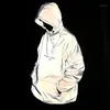 Oversized Reflective Pullover Jacket Men Spring Hooded Loose Outerwear Fashion Street Coat Windbreaker Clothing Male Plus Size Men's Jackets