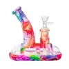 Hookahs with14.4mm bowl Printing color Boat Dab Rigs Glass Bongs smoke accessory smoking pipes for wholesale