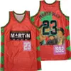 Moive Martin Payne 1992 90. Program telewizyjny 23 Marty Mar Jerseys Basketball Lawrence Authentic Hip Hop Team Color Purple Czerwony Biały Oddychany Pure Cotton Sport Mundur