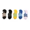 Men's Socks Pairs Men Boat Sock Non-slip Silicone Invisible Striped Mesh Summer Low Cut Breathable Cotton Slippers MeiasMen's