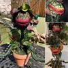 Dekorativa föremål Figurer Piranha hartstaty Halloween dekoration för heminredning köttätande växtprydnad DIY -blommafilm utomhus