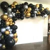 Black Gold Garland Arch Kit Confetti Latex 30th 40th 50th Birthday Party Balloons Dekorationer Vuxna Baby Shower 220811