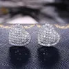 Свадебные серьги для женщин для женщин роскошные со льдом из циркона серебряный цвет пирсинг ушной шпильки Kpop Fashion Милые ювелирные изделия KBE351Stud Kirs22