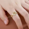 Пара кольца со льдом из багета циркония кольцо золотое покрытие открывание регулируемое кольцо взаимодействие / свадебный подарок