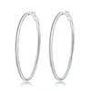 Hoop Huggie femmes boucles d'oreilles en argent grand grand cercle rond 925 cerceaux bijoux créoles 50MM 60MM 70MM 80MM goutte 2022Hoop Kirs22