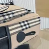 Backpack Crossbody Luggage Tote Bag Duffle Travel Bags Women Handbag Fashion Plaid Pattern Large Capacity Back Pack Zipper270D