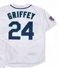 1997 Seattle Vintage Baseball Hall of Fame 24 Ken Jr Jersey Ed Navy Gray Blue Green Pullover Button Cincinnati 30 Griffey Red White Uniforms Man