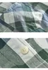 Erkek Casual Gömlek Retro Ekose Gömlek Uzun Kollu Yaka Standı