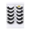 Natural Thick Curly 3D Color False Eyelashes Soft & Vivid Reusable Hand Made Messy Crisscross Multilayer Fake Lashes 5 Pairs Set Eyelash Extensions