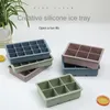 Silicone Ice Cube Mold 3 Color Big Grid Maker Flexible Tray with Lid Kitchen Gadgets and Accessories 220617