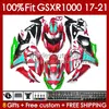 Wtryskowe owiewki dla Suzuki K17 GSXR 1000 CC 17 18 19 20 21 Bodywork 146NO.40 GSXR1000 1000CC GSXR-1000 2017 2018 2019 2020 2021 GSX-R1000 17-21 Bodys Metal Red BLK