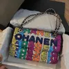 Fashion Rainbow Designer Chain Bag Design Luxurys Schoudertas Whit Chxxxl Letters Leather Classic Fashion Lady Dames Tassen