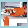 Oven Mitts Bakeware Kitchen Dining Bar Home Garden Ll Sile Barbecue Glove Arrival Food Grade Heat Resistant Thick Dhkwg