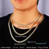 2022 neue Mode 6MM Goldkette 18K Stempel Männer Frauen 18K zweifarbig vergoldet Panzerkette Halskette Armband Set