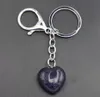 Arts And Crafts Natural Crystal Stone Keychains Heart Shaped Key Rings Rose Pink Tiger Eye Charms Chains Quartz Gifts M Sports2010 Dh4Tw