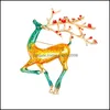 Spille Spille Gioielli Smalto colorato Grande cervo per le donne Spilla di moda natalizia Design animale Spilla bella Buono regalo Consegna di goccia di Natale 20