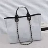 Bolsa de moda de design de luxo grande lona bordada praia bolsa de compras grande