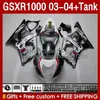 Suzuki 용 OEM 페어링 탱크 GSXR-1000 K 3 GSX R1000 회색 SXR 1000 CC 03-04 바디 147NO.4 1000CC GSXR1000 K3 03 04 GSX-R1000 2003 2004 부 이러한 곰팡이 고정 키트 실로어 글로버