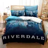 ニューリバーデールパターン羽毛布団カバーホラー映画の寝具セット枕デザインベッドルーム装飾ドロップシップ