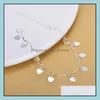 Bracelets de cheville bijoux pied Sier cheville lien chaîne pour femme fille Bracelets mode en gros 0595Wh livraison directe 2021 Biga7