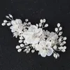 Fashion Pearls Headpieces Crystals Hair Combs Flowers Hairpin For Bride Wedding Accessories Beaded Bridal Sticks With Rhinestone Headband