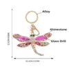 Libelle Schlüsselanhänger Autoschlüsselringe Halter Damen Mode Kristall Strass Taschenanhänger Charms Iced Out Schmuck Geschenk Schlüsselanhänger Ketten Handtaschenzubehör