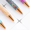 Cute Glitter Powder Push Penna a sfera Multicolor Paillettes Penne a sfera in metallo Home Office School Student Forniture per la scrittura Regalo di promozione per la stagione scolastica ZL1211