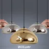 Modern Mouth Blown Glass Pendant Lamp Creative Plated Rose Gold Silver Suspension Light Hotel Restaurant Cafe Counter Lighting