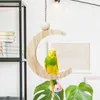 Andra fågelförsörjningar papegojor leksaker månformade papegoja swing accessoarer för husdjur leksak stativ budgie parakeet bur vogel speelgoed parkiet
