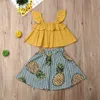 CITGEETT新生児の子供の女の子の女の子の女の子の作物トップスフラワースカート衣装夏のパイナップル服セットj220711