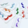 Colored Lashes Gradient Green Blue Red False Eyelashes Dramatic Cosplay Party Faux Mink Color Eye Lash Make Up Tools1445121