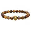 Beaded Strands 2022 Bracelet Men Adjustable Vintage Lava Volcanic Stone Lion Wholesale Elasticity Jewelry Gift Lars22