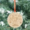 Lazer Gravür Ahşap Noel Kolye Dekorasyonları Ahşap Tag Noel Tree Süsleme İşareti Parti Dekoru Noel Atmosfer Özelleştirilebilir Desen Logosu ZL1116