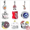 925 Sterling Zilver Dangle Charm Konijn Oranje Kokosnoot Cola Kralen Kraal Fit Pandora Charms Armband DIY Sieraden Accessoires