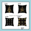 Pillow Case Bedding Supplies Home Textiles Garden Ll Taoup Gold Black Snowflake Merry Christmas Pillowcase Xmas Decor For Dhfsf