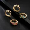 Personality Design 4 Color Enameled Snake Shape Ring Gold Plated Bohemian Style Adjustable Rings Jewelry