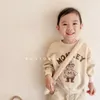 Moletons moletons de moletons infantis roupas de inverno de outono de lã coreana de lã redonda de colarinho de desenho animado impressão mole