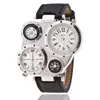 Wristwatches Men Sports Watches Fashion Multi-dial Temperature Compass Military Watch For Leather Quartz Wristwatch Luxury Male ClockWristwa