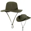 Fisherman Hat Party Supplies Outdoor Solid Color Caps Sport leaf Jungle Military Cap Fishing Hats Sun Screen Gauze Cowboy Packable CCE13787