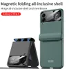 Samsung Galaxy Z Flip 3 Flip 4 Case Hinge Protection Camera Hole Glass Film Hard Coverの磁気ケース