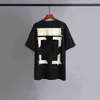Kapalı Tasarımcı Yağlı Boya Pamuk Kısa Kollu Tişört Tişört Mens T-Shirt Sıradan Tee Üstler Siyah Beyaz Yaz Hip Hop Ow Gevşek Bdxn