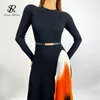 Singreinyの女性エレガントなフレンチドレスデザインスプライスグラデーションプリーツAラインニットドレス秋ファッションストリートウェアミディドレス220316