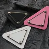 3 Colors Triangle Badge Women Pins Fashion Clothes Hat Accessories Designer Letter Printed Brooches for Party8833934